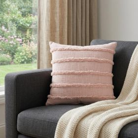 20" X 20" Pearl Blush And Peach 100% Cotton Zippered Pillow