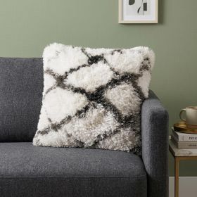 20" X 20" Black And White Polyester Geometric Zippered Pillow