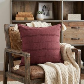 18" X 18" Burgundy 100% Cotton Zippered Pillow