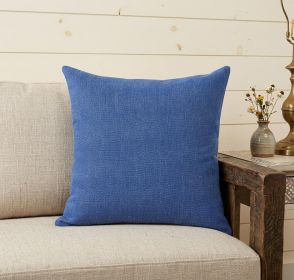 20" X 20" Classic Blue 100% Cotton Zippered Pillow