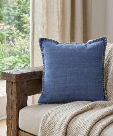 24" X 24" Twilight Blue 100% Cotton Zippered Pillow