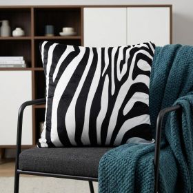 20" X 20" Black And White Forest Animals Polyester Animal Print Zippered Pillow