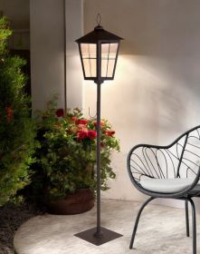 43" Black Flameless Lantern Candle Holder