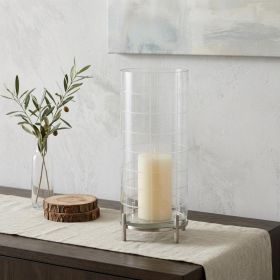 2" Silver Flameless Tabletop Hurricane Candle Holder