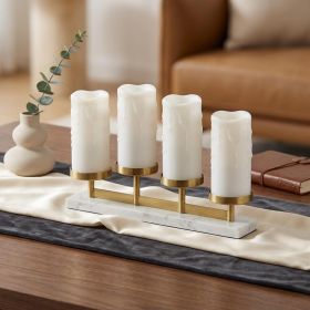 Set of Four White Flameless Pillar Candle
