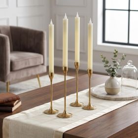 Set of Four Beige Flameless Taper Candle