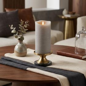 7" Gray Flameless Pillar Candle