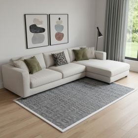 8' X 10' Charcoal And Dark Grey Hand Loomed Area Rug