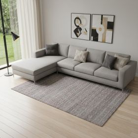 9' X 12' Charcoal And Rust Hand Loomed Area Rug
