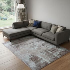 8' X 11' Brown And Silver Hand Loomed Area Rug