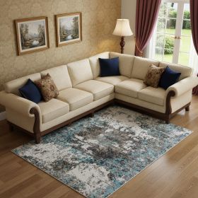 8 Gray And Ivory Abstract Hand Loomed Area Rug