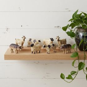 Set Of Eight 0" Brown and White Polyresin Farm Animals Figurine