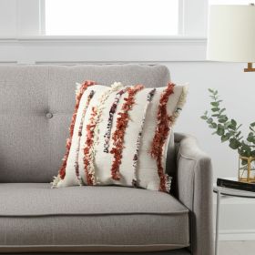 20X20 Natural 100% Wool Striped Zippered Pillow