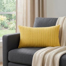 14" X 14" Yellow Cotton Blend Pillow