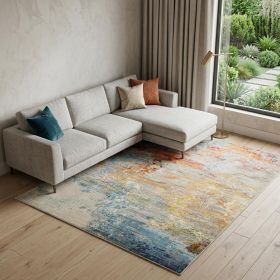12' X 15' Blue And Gray Abstract Power Loom Area Rug