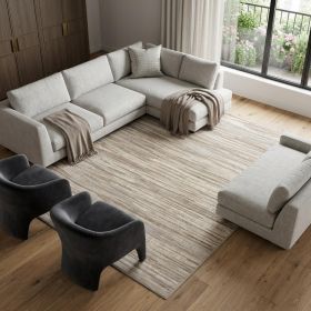 6' X 9' Brown Abstract Power Loom Area Rug