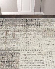 Gray Abstract Power Loom Runner Rug
