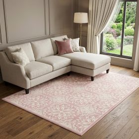 6' X 9' Pink Floral Power Loom Area Rug