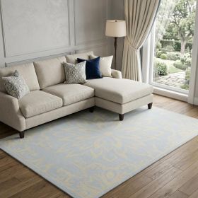 8' X 10' Light Blue Floral Power Loom Area Rug