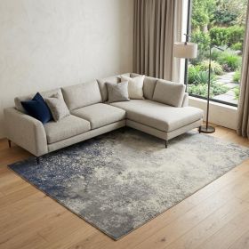 9' X 12' Black Abstract Power Loom Area Rug