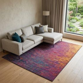 9' X 12' Fuchsia Abstract Power Loom Area Rug