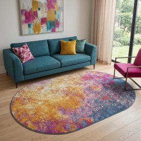 Blue Abstract Power Loom Area Rug