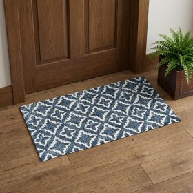 2' X 4' Navy Blue Moroccan Machine Tufted Area Rug With UV Protection