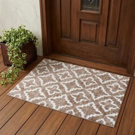 2' X 3' Sand Moroccan Machine Tufted Area Rug With UV Protection