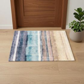 2' X 3' Turquoise Ombre Washable Area Rug With UV Protection