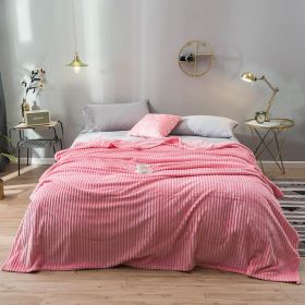 Soft Fleece Pink Flannel Blanket, Cozy Fluffy Plush Flannel Large Striped Throws for Couch Sofa, Lightweight Decorative Fuzzy Blanket for Woman