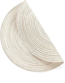 Round Placemats Set of 6 Braided Circle Place Mat Washable 15 inch Table Mats for Kitchen Dining Table Decor Mixed Color (Ivory, 6)