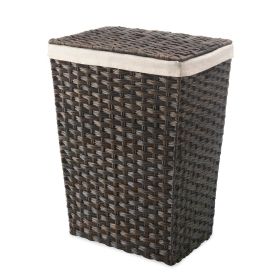 Rattique Laundry Hamper with Removable Liner, Espresso ,1 Pack