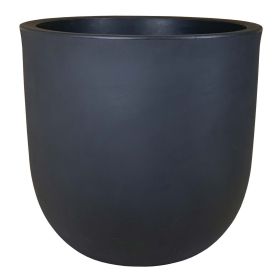 22" Matte Black Resin Mosswood Planter