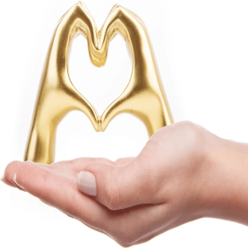 Small Heart Hands Sculpture Decor for Living Room Bedroom Bookshelf Coffe Table and Office Display, Love Finger Statue Modern Aesthetic Home Deco