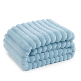 GentleSoft Blue Throw Blanket for Couch - Cozy Soft Blankets for Women, Cute Small Fleece Throw for Girls