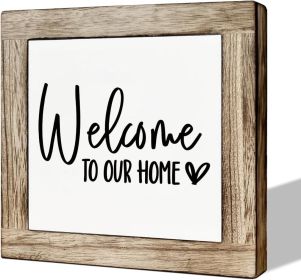 Welcome Sign, Wooden Box Signs for Home Decor, Freestanding Welcome Decor Sign, Farmhouse Decor for Entryway, Front Door Decortion