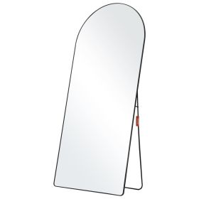 Arched Full Length Mirror, 71'' x 32'', Large Free Standing Leaning Hanging Wall Mounted Floor Mirror with Stand Aluminum Alloy Frame