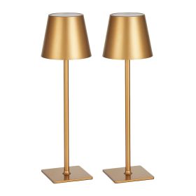 Cordless Table Lamp, 2-Pack, 5200mAh Built-in Rechargeable Battery Desk Lamp, 3 Color Stepless Dimming Up, 3000-6500K Color Temperature