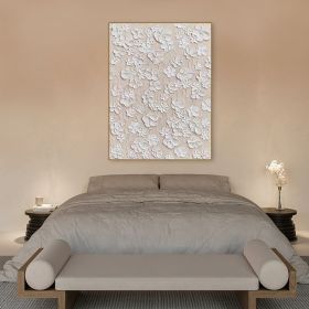 Handmade Oil Painting Abstract Flower Textured Wall Art Blooming Floral Painting On Canvas Gift For Her Living Room Wall Art Neutural Wall Art Cu (Style: 01, size: 60x90cm)