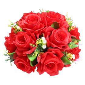 Gold/Silver Wedding Candle Holders Decor Table Centerpiece Pillar Flower Vase Rack Stand Road Lead Floral Bouquet Party Supplies (Ships From: China, Color: Red)