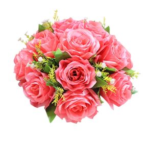 Gold/Silver Wedding Candle Holders Decor Table Centerpiece Pillar Flower Vase Rack Stand Road Lead Floral Bouquet Party Supplies (Ships From: China, Color: Rose Red)