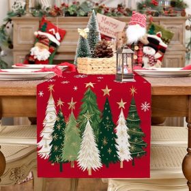 Christmas Table Runner 13x72 Inch, Xmas Trees Snowflakes Holiday Decorative Farmhouse Table Decoration for Kitchen Dinning (title: default title)