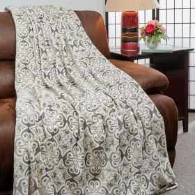 Kathy Ireland Flannel Fleece Blanket (Color: Stratford, size: Full/Queen)