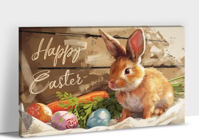 Easter Bunny Wall Art, Easter Bunny Prints Wall Decor, Spring Bunny Carrot Eggs Posters for Easter Wall Decor, Rustic Easter Pictures with Cute B (Style: 01, size: 28X40)